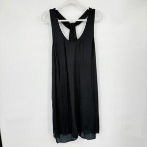 Women's Trouve Silky Sleeveless Black T-Back Tank Dress Large